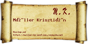 Müller Krisztián névjegykártya